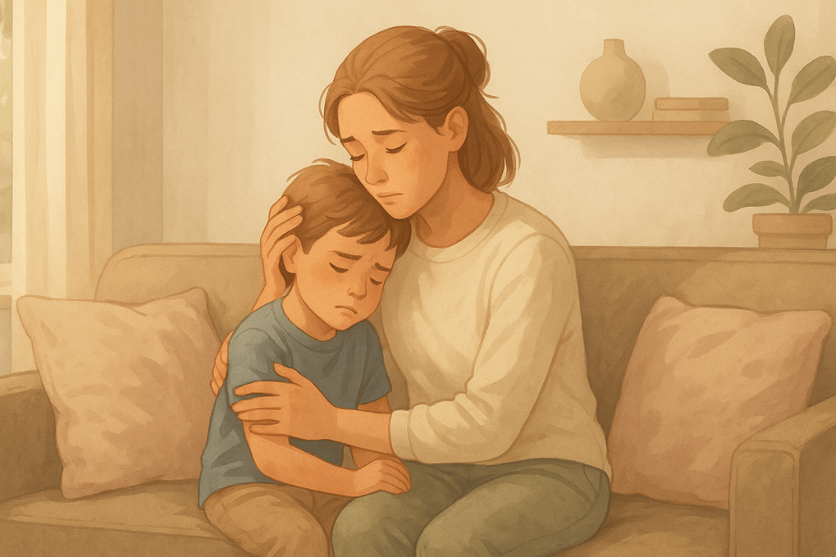 Mutter tröstet kind dekobild 1