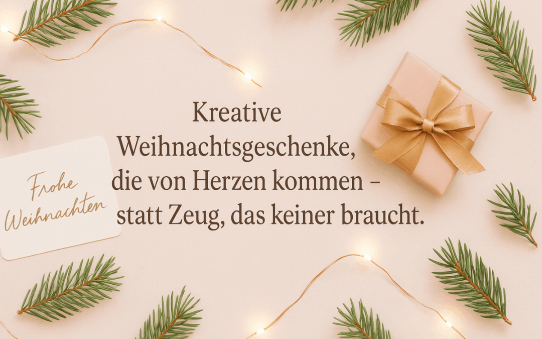 Kreative Weihnachtsgeschenke, die von Herzen kommen: statt Zeug, das keiner braucht