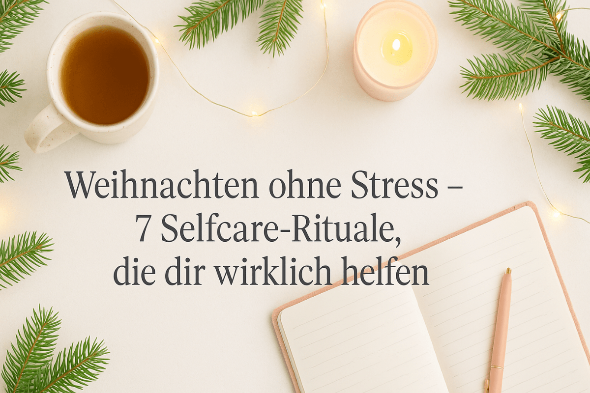 Tee, Journal und Kerzen als Selfcare-Moment