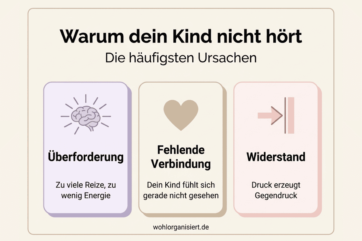 Nicht hören1 Grafik zu Ursachen für fehlende Kooperation bei Kindern im Alltag