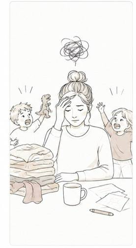 Gestresste Mama mit To-dos