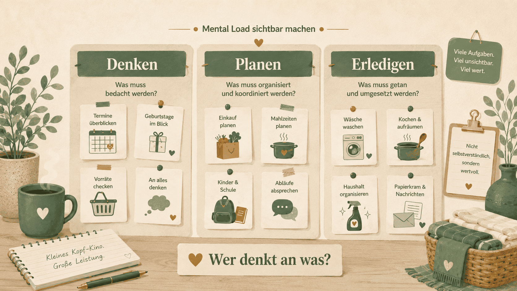 Rollenverteilung-Check Mental Load Familie