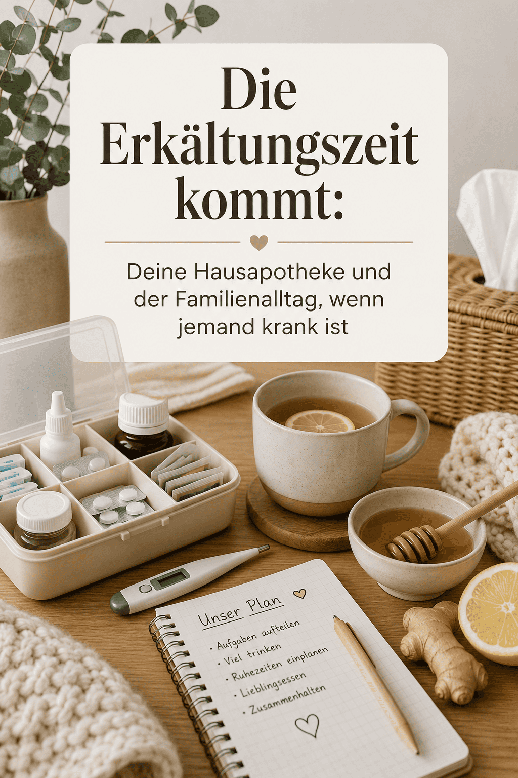 Erkältungszeit im Familienalltag, Pinterest Pin