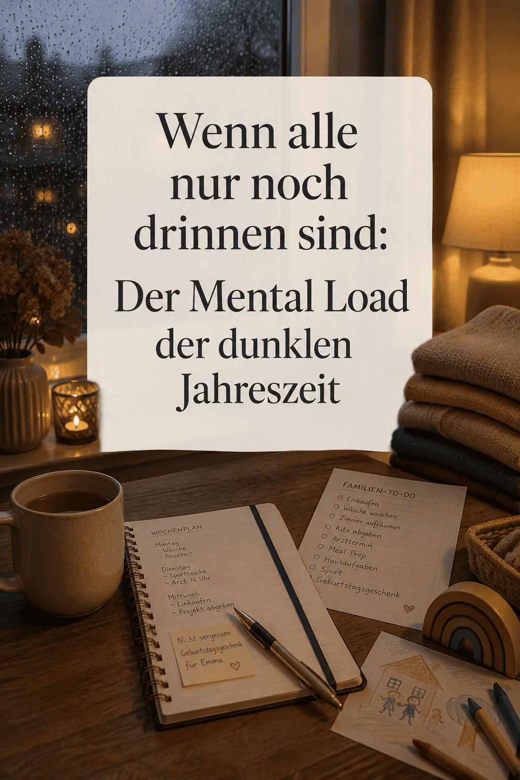Der Mental Load der dunklen Jahreszeit, Pinterest Pin