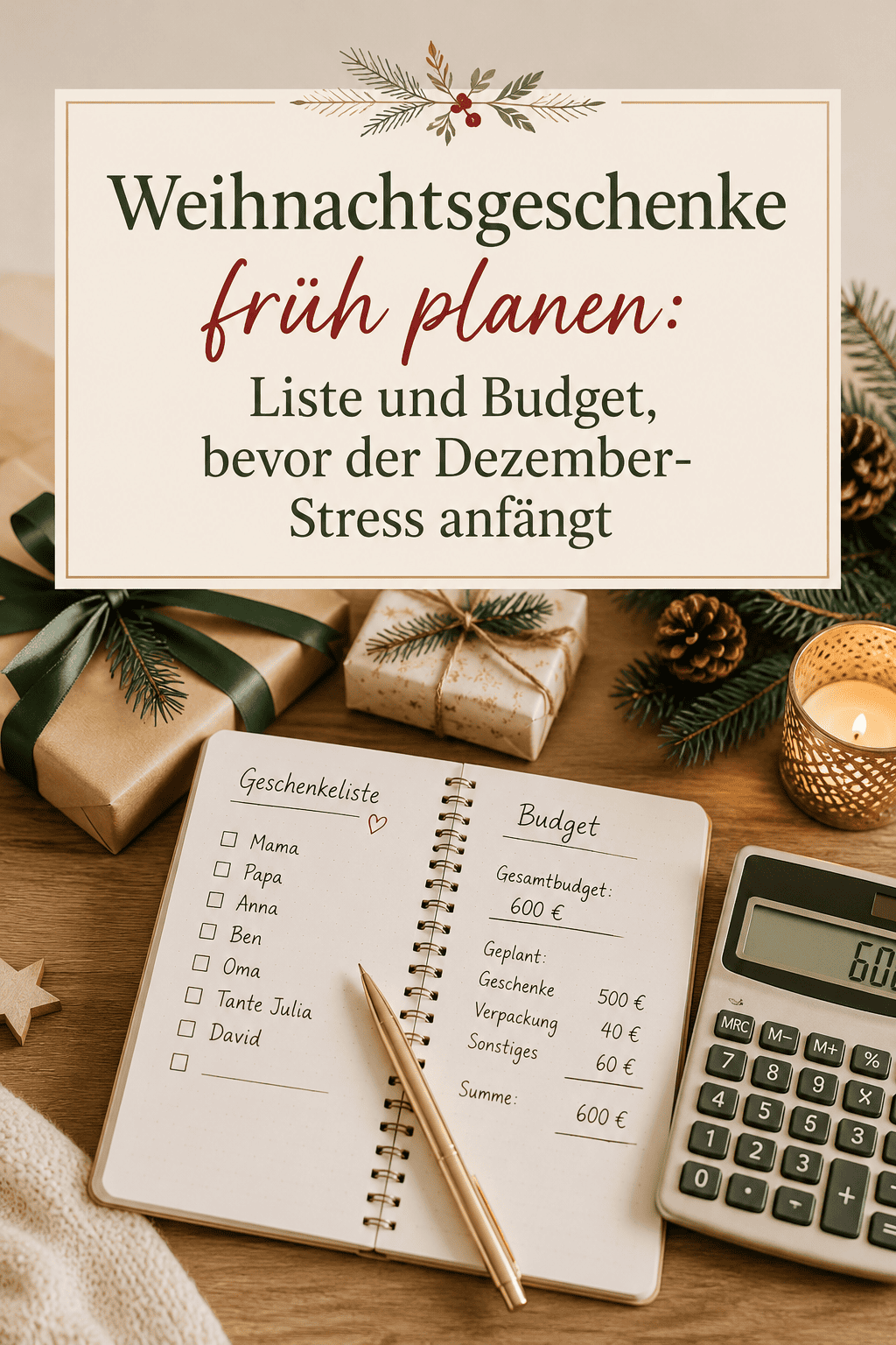 Weihnachtsgeschenke früh planen, Pinterest Pin